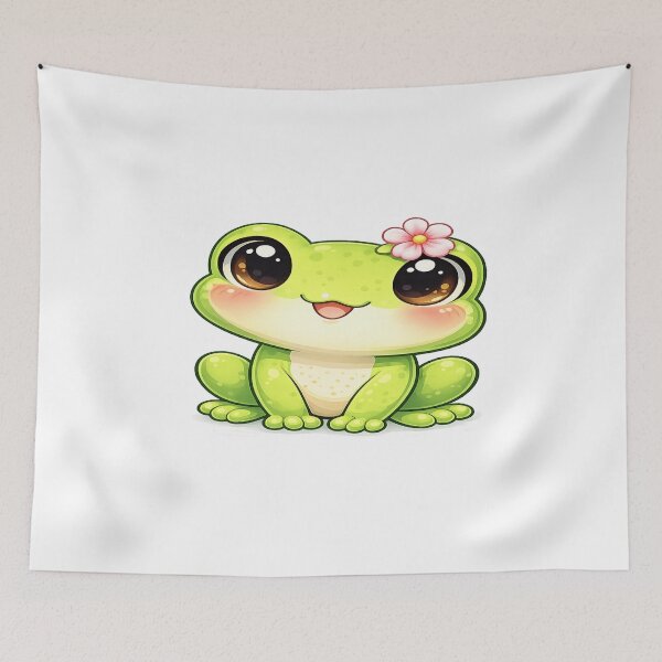 Item preview, Cute Frog with Pink Flower designed and sold by ToonyTeez.