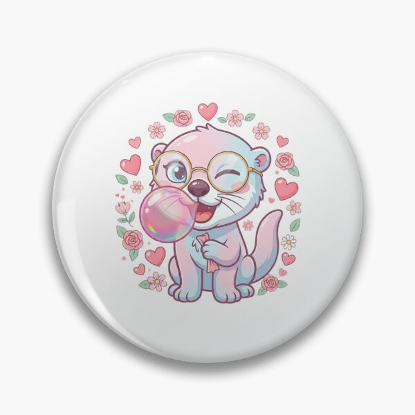 Item preview, Sea Otter Blowing Bubble Gum Funny Kawaii Animal Glasses Design designed and sold by bilal sibgui.