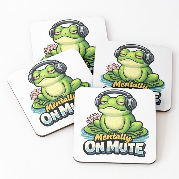 Item preview, Funny Frog Mentally on Mute Headphones Sticker designed and sold by Gentlestate.