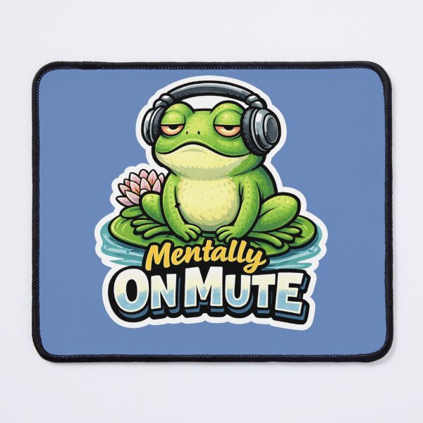 Item preview, Funny Frog Mentally on Mute Headphones Sticker designed and sold by Gentlestate.