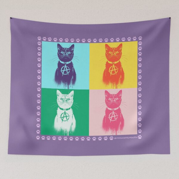 Item preview, Anarchy Cat Pop Art - Punk Rock Street Art Design #1 designed and sold by Message from Earth.