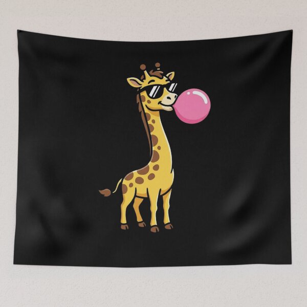 Item preview, Funny Giraffe Blowing Bubble Gum Minimal Funny Animal Glasses Design designed and sold by bilal sibgui.