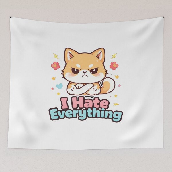 Item preview, Angry Cute Dog I Hate Everything designed and sold by Supri123.