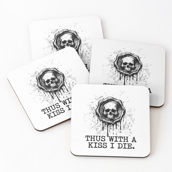 Item preview, Thus With A Kiss I Die Romeo Final Quote Shakespeare Tragedy designed and sold by Fenay Designs.