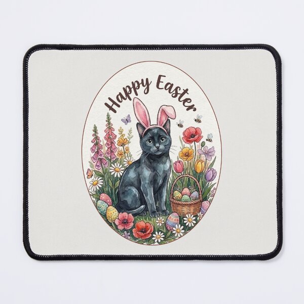 Item preview, Funny Black Cat Happy Easter Egg Bunny Boys Girls Kids designed and sold by FurryHavenPH.
