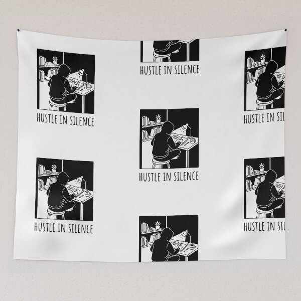 Item preview, Hustle In Silence Minimalist Motivational Line Art designed and sold by AlexLerry.
