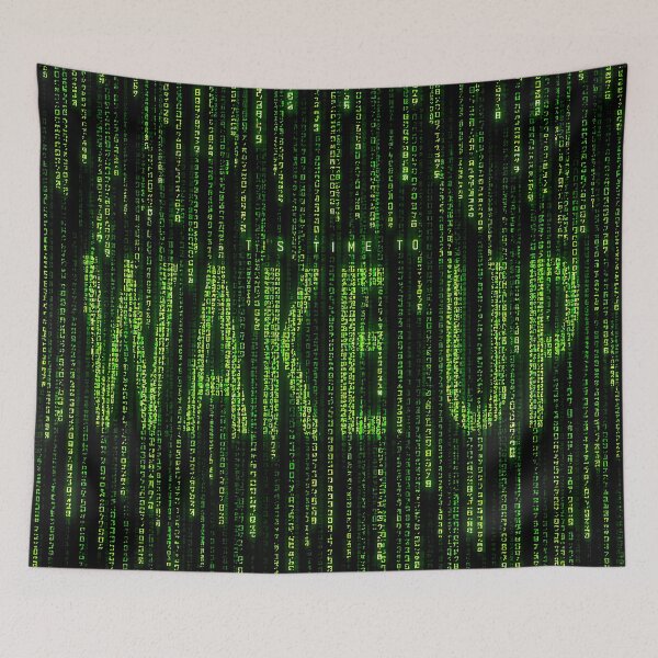 Item preview, Wake Up Matrix Code Rain T-Shirt | Hacker Cyberpunk Digital Rain Design designed and sold by FunkyVista.