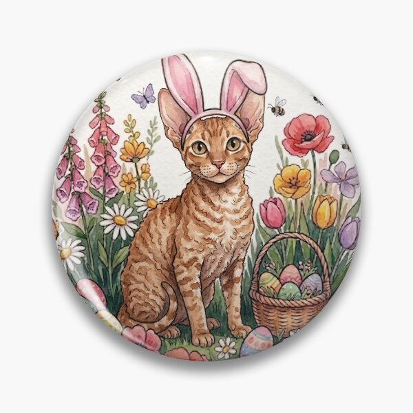 Item preview, Funny Cornish Rex Cat Happy Easter Egg Bunny Boys Girls Kids designed and sold by FurryHavenPH.