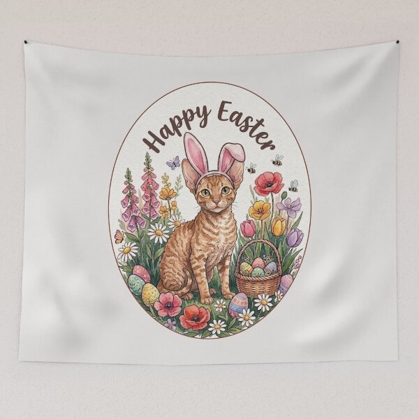 Item preview, Funny Cornish Rex Cat Happy Easter Egg Bunny Boys Girls Kids designed and sold by FurryHavenPH.