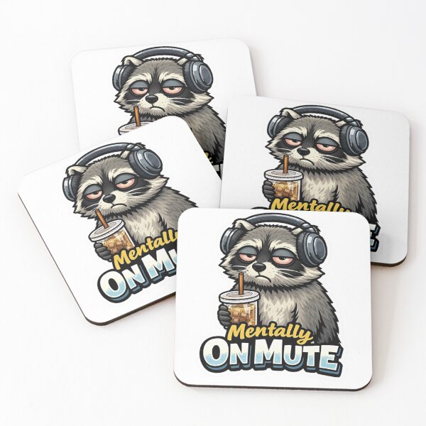Item preview, Raccoon Iced Coffee Introvert Funny Sticker designed and sold by Gentlestate.