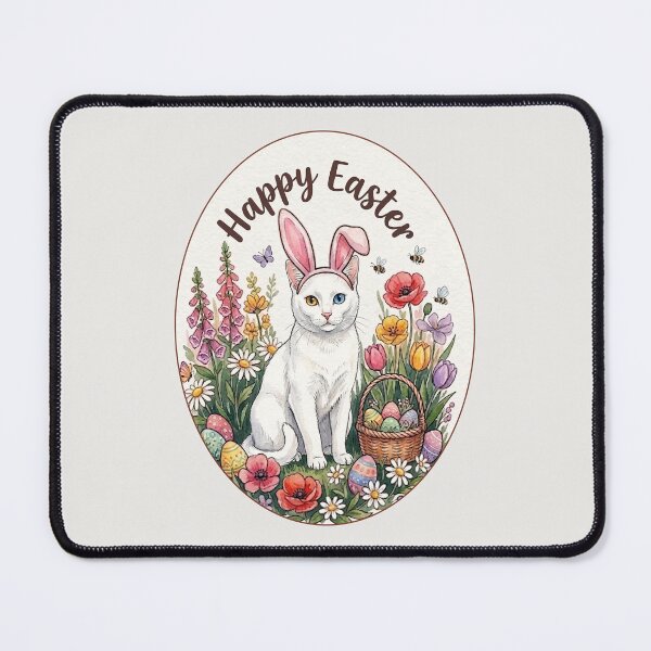 Item preview, Funny Khao Manee Cat Happy Easter Egg Bunny Boys Girls Kids designed and sold by FurryHavenPH.