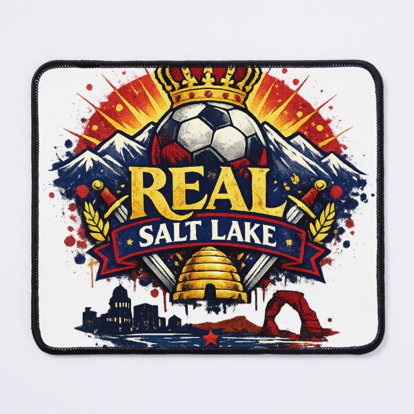 Item preview, Real Salt Lake Soccer Design Crown Football Fan Shirt Utah Skyline Vintage Style MLS Inspired Sports Graphic Gift designed and sold by GarnerSupplyCo.
