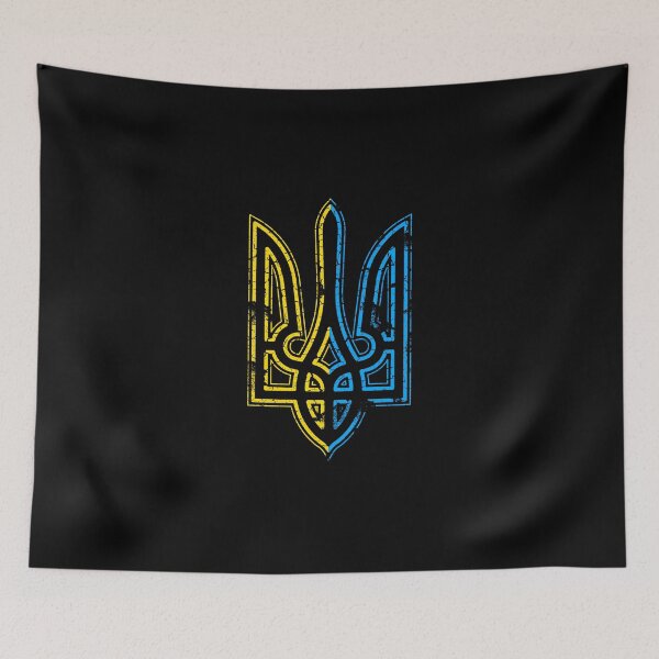 Item preview, Stand with Ukraine Retro Vintafe Flag Trident designed and sold by Artycom.