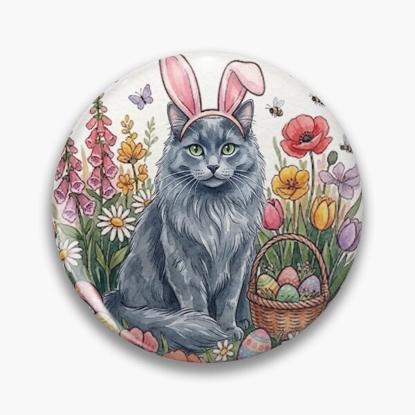 Item preview, Funny Nebelung Cat Happy Easter Egg Bunny Boys Girls Kids designed and sold by FurryHavenPH.