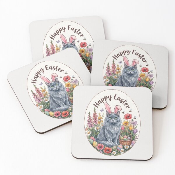 Item preview, Funny Nebelung Cat Happy Easter Egg Bunny Boys Girls Kids designed and sold by FurryHavenPH.