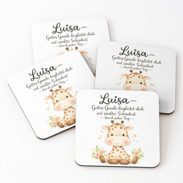 Item preview, Personalized Giraffe Children's Room Poster with the name Luisa designed and sold by LoveNurseries.