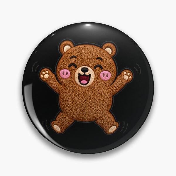 Item preview, Cute Jumping Jack Bear Embroidery Style – Kawaii Fitness Cartoon Animal, Happy Workout Sticker Design designed and sold by ColorSplash123.