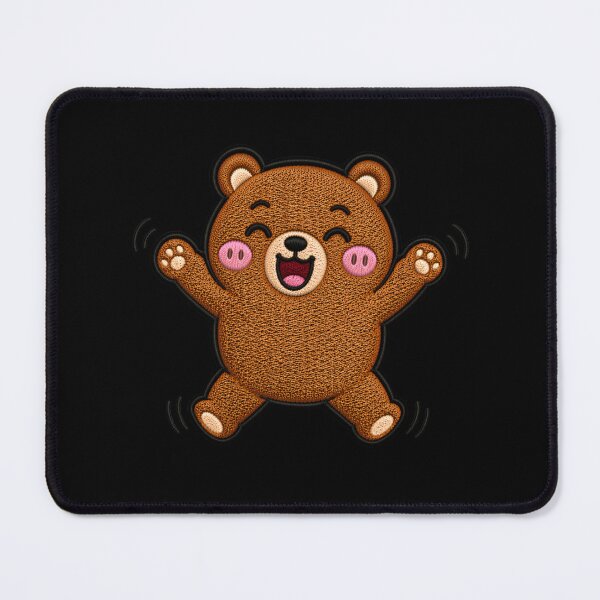 Item preview, Cute Jumping Jack Bear Embroidery Style – Kawaii Fitness Cartoon Animal, Happy Workout Sticker Design designed and sold by ColorSplash123.