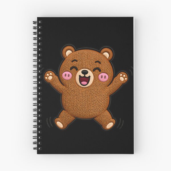 Item preview, Cute Jumping Jack Bear Embroidery Style – Kawaii Fitness Cartoon Animal, Happy Workout Sticker Design designed and sold by ColorSplash123.