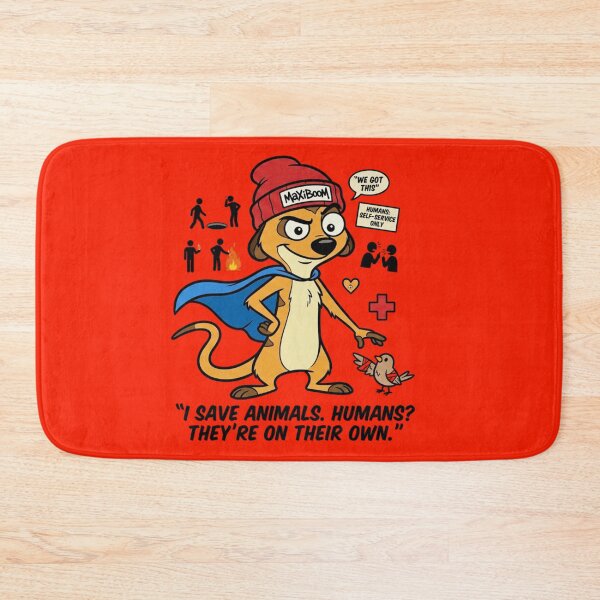 Item preview, Sarcastic Meerkat Hero - I Save Animals Humans Are On Their Own designed and sold by mAXiBoOM.