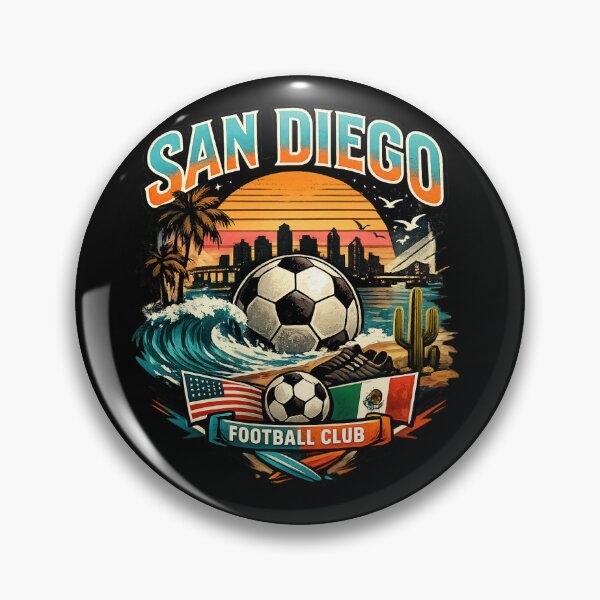 Item preview, San Diego Soccer Design Sunset Beach Football Fan Shirt Coastal Style Graphic California Skyline Sports Gift MLS Inspired designed and sold by GarnerSupplyCo.