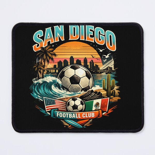 Item preview, San Diego Soccer Design Sunset Beach Football Fan Shirt Coastal Style Graphic California Skyline Sports Gift MLS Inspired designed and sold by GarnerSupplyCo.