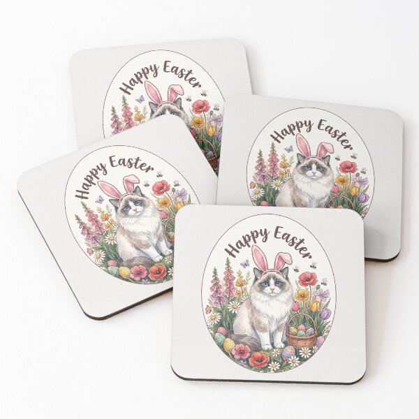 Item preview, Funny Ragdoll Cat Happy Easter Egg Bunny Boys Girls Kids designed and sold by FurryHavenPH.