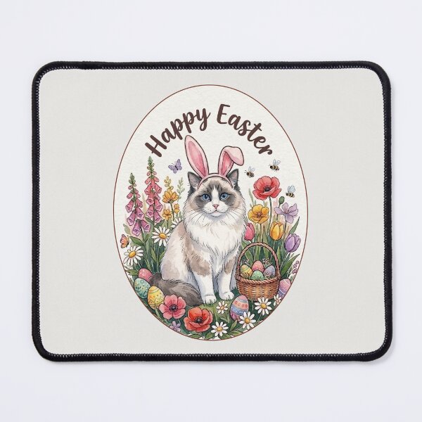 Item preview, Funny Ragdoll Cat Happy Easter Egg Bunny Boys Girls Kids designed and sold by FurryHavenPH.