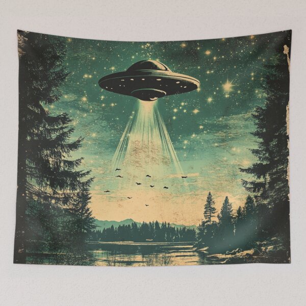 Item preview, Midnight UFO Over The Lake designed and sold by GrinGalore.
