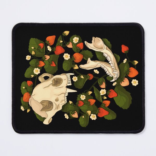 Item preview, Warm Raccoon Skull Strawberries designed and sold by Wonderspell Studio.