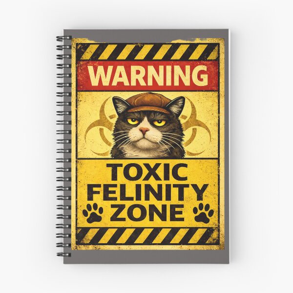 Item preview, Warning: Toxic Felinity Zone - Funny Cat Shirt/Domestic Cat Chaos/Cat Humour Tee/Smug Cat Warning Sign/Cat Lover Gift  designed and sold by Halejo68.