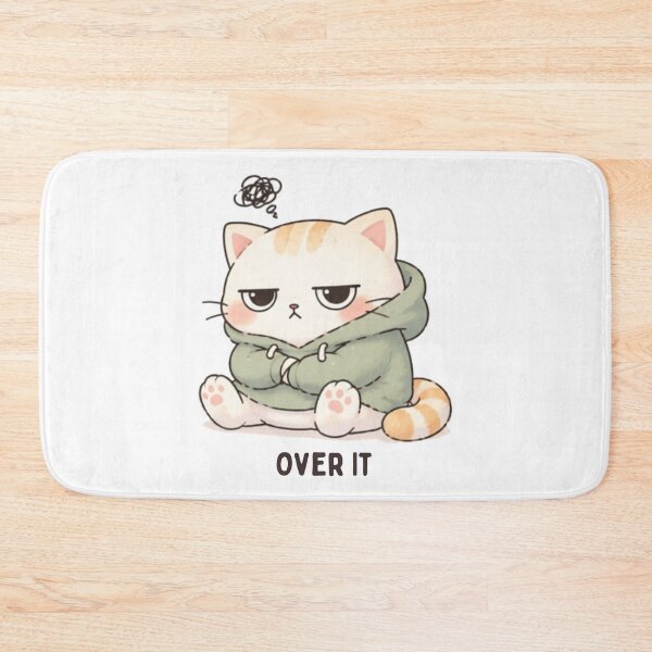 Item preview, Over It Cat | Cute Kawaii Aesthetic | Tired Mood Design designed and sold by The Mood Index.