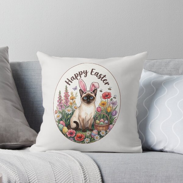 Item preview, Funny Siamese Cat Happy Easter Egg Bunny Boys Girls Kids designed and sold by FurryHavenPH.