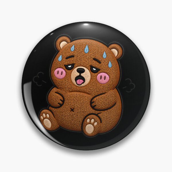 Item preview, Cute Sweaty Workout Bear Embroidery Style – Kawaii Tired Gym Animal, Funny Post Workout Sticker Design designed and sold by ColorSplash123.