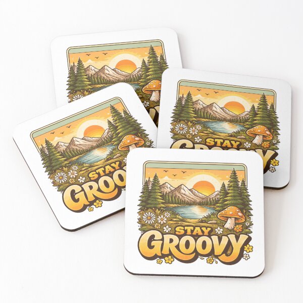 Item preview, Stay Groovy- Retro Mountain Sunset Nature designed and sold by LunaVales.