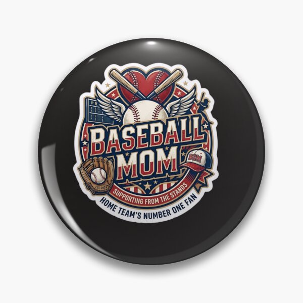Artikelvorschau, Vintage Baseball-Mama-Anstecker – Fan Nummer eins des Heimteams entworfen und verkauft von Lozarux.