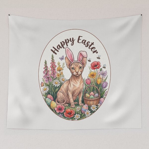 Item preview, Funny Sphynx Cat Happy Easter Egg Bunny Boys Girls Kids designed and sold by FurryHavenPH.