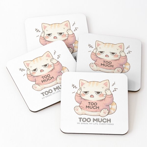 Item preview, Too Much Cat | Cute Kawaii Aesthetic | Overstimulated Mood Design designed and sold by The Mood Index.
