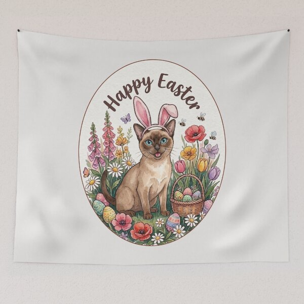 Item preview, Funny Tonkinese Cat Happy Easter Egg Bunny Boys Girls Kids designed and sold by FurryHavenPH.