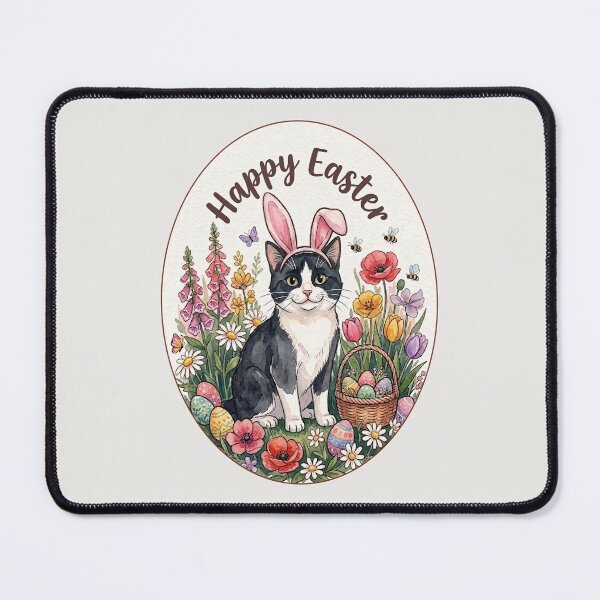 Item preview, Funny Tuxedo Cat Happy Easter Egg Bunny Boys Girls Kids designed and sold by FurryHavenPH.