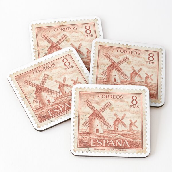 Item preview, Vintage Spain Postage Stamp Molinos de la Mancha designed and sold by brkvdesign.