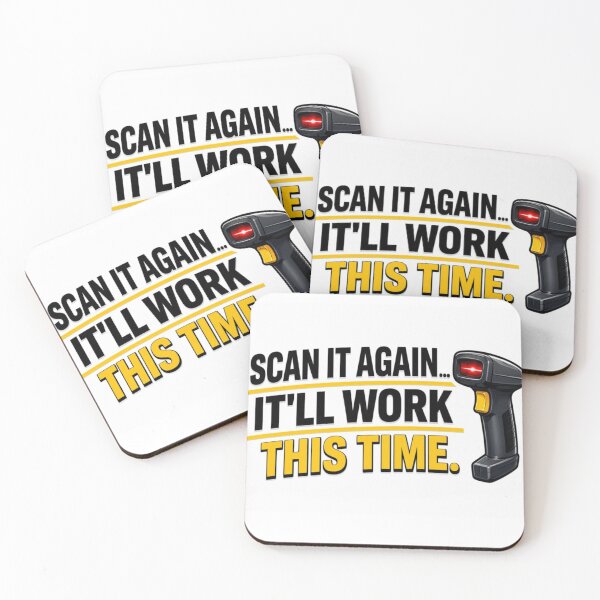 Item preview, Scan It Again It’ll Work This Time Funny Warehouse T-Shirt | Barcode Scanner Humor designed and sold by KeeganDykes.