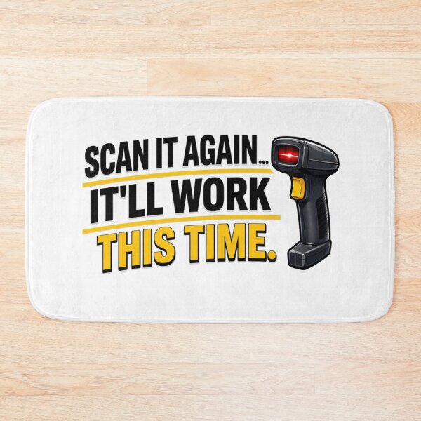 Item preview, Scan It Again It’ll Work This Time Funny Warehouse T-Shirt | Barcode Scanner Humor designed and sold by KeeganDykes.