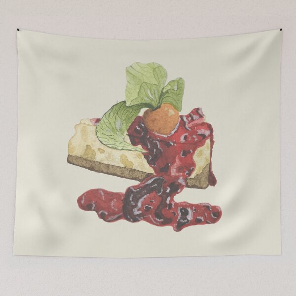 Item preview, Cheesecake with fruit sauce – handmade in watercolor. designed and sold by Greitas.