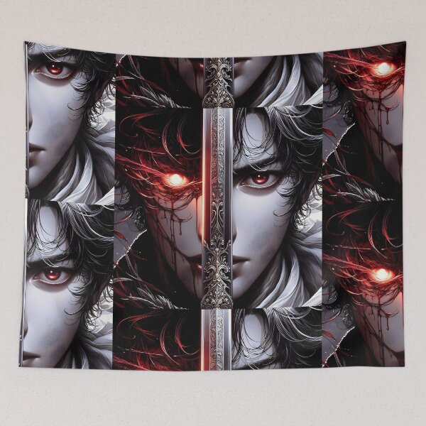Item preview, The Cursed Blade's Reflection: Demonic Bloodlust and Human Resolve designed and sold by MouradStudio.