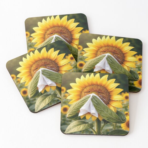 Item preview, Sunflower Sneezing into a White Tissue designed and sold by Maria Dryfhout.