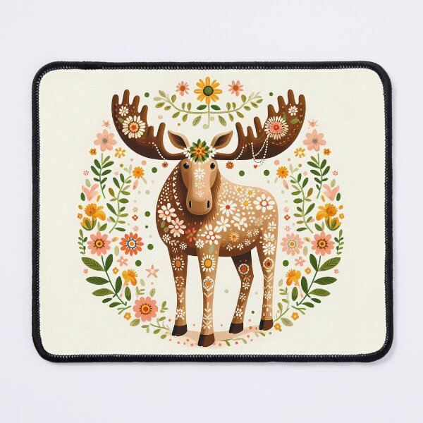 Item preview, Scandinavian Folk Art Charming Standing Moose by heidiannemorris © designed and sold by FOLK ART FUSION by heidiannemorris.