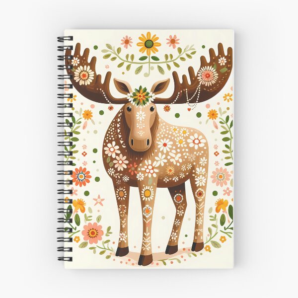 Item preview, Scandinavian Folk Art Charming Standing Moose by heidiannemorris © designed and sold by FOLK ART FUSION.