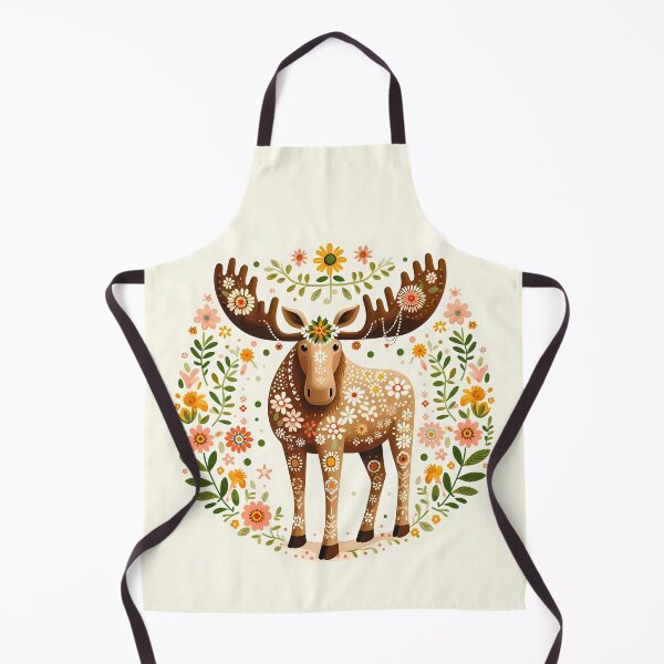 Item preview, Scandinavian Folk Art Charming Standing Moose by heidiannemorris © designed and sold by FOLK ART FUSION by heidiannemorris.