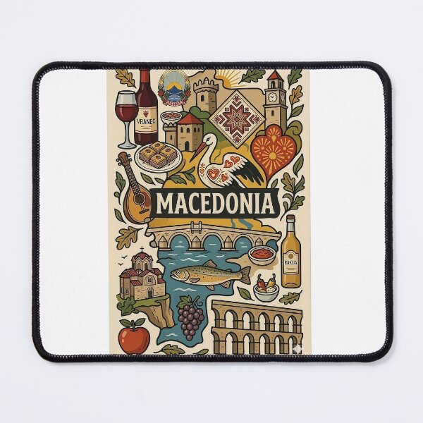 Item preview, Macedonia Heritage & Culture – Vintage Folk Art Illustration designed and sold by FlatlineArtCo.